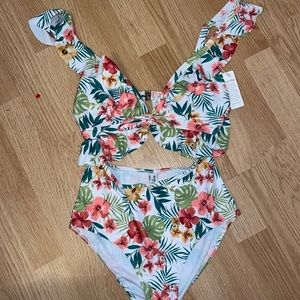 One piece floral swimsuit